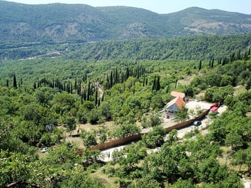 Aerial view of the peaceful, vehicle-free site