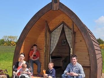 Outside of Camping Pod Ceri that sleeps 4
