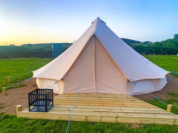 Each Bell Tent is 6m in size and has it's own decked area