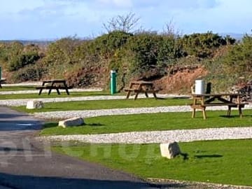 Hardstanding pitches with grassed area
