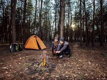 Wild camping in the forest