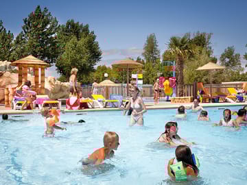 The outdoor swimming pool and solarium
