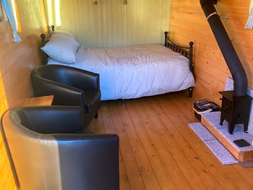 Inside the hut