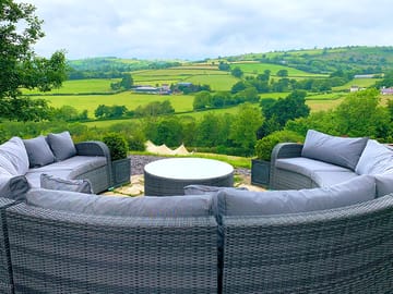 Beautiful panoramic views from the circular seating area