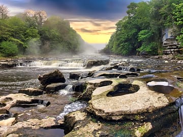 The site is a short walk from the famous aysgarth falls