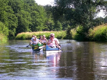 Canoeing trips organised by the site