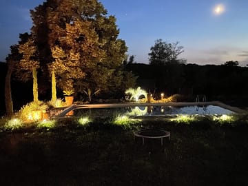 The pool at dusk