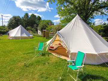 Outside the bell tent