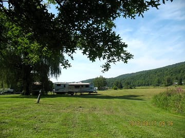 Flat grassy areas to get set up