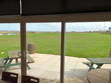 View from inside clubhouse