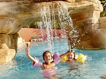 Waterfall in the outdoor pool