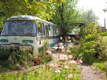 1968 bedford panorama coach in its own private garden