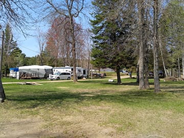 Public area with large fire ring