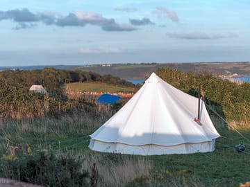 Bell tent in the vehicle free area