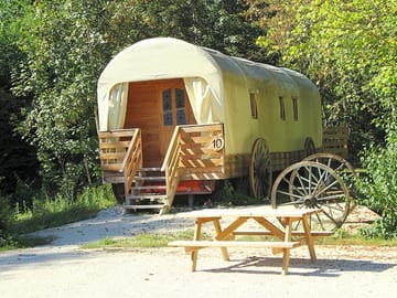 Exterior of the caravan