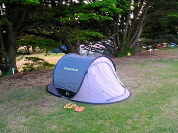Our small non-electric grass tent pitch