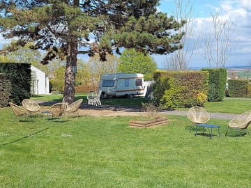 Grassy pitches with seating