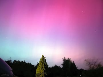 Northern lights above the site