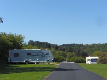 Electric grass pitch with great views of the surrounding countryside