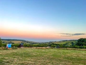 Sun going down over the camp site