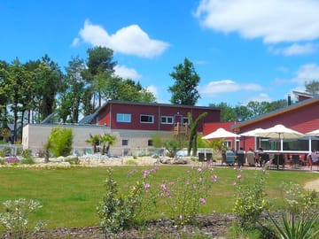 The reception building, restaurant and spa