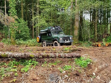 Vehicles permitted in the woodland