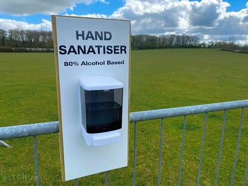 Sanitising units.