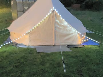 Bell tent at night