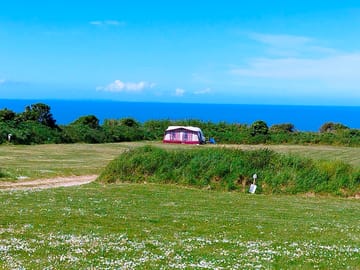 Grassy fields near the coast