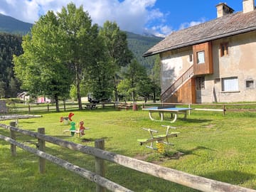 Playground with mountain views
