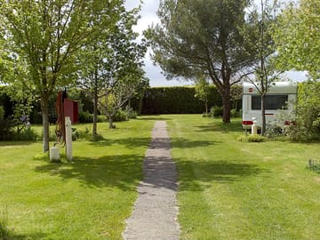 Our campsite offers large pitches for all kind of units