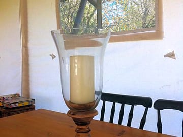 Safari tent table candle.