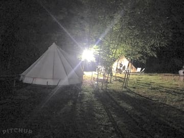 The site at night