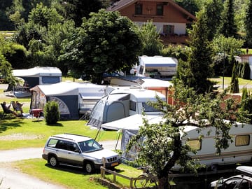 Camping field in summer