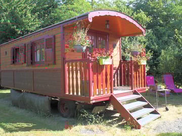 Outside the gypsy caravan
