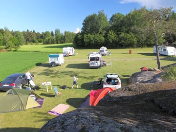 Mown pitch area on the camping field