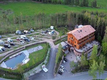Looking over the site in the evening light