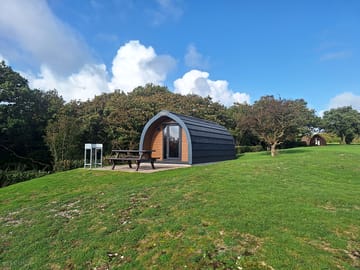 Luxury pod with a private seating area