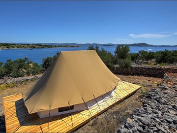 Bell tents with sea views