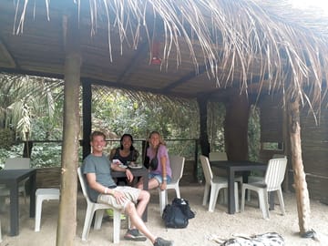 Covered outdoor seating area