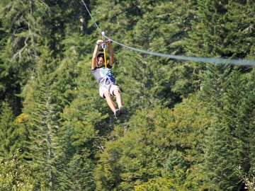 Praboure's zipwire is the biggest in france - perfect for a day out