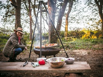 Barbecue grill and firepit provided for each pod