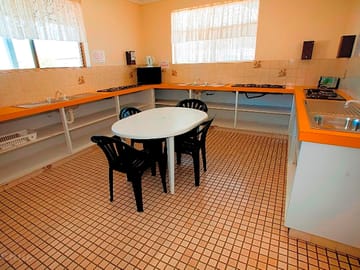 Well-equipped camp kitchen