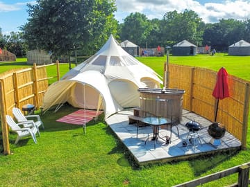 Outside the bell tent