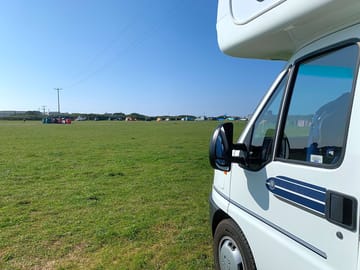Looking out from our pitch.