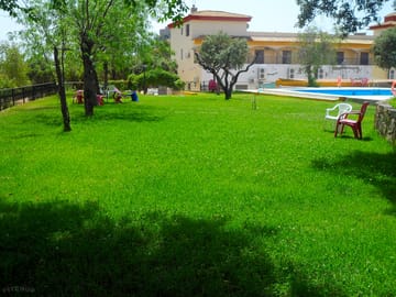 Grass area near the swimming pool