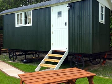 Exterior of shepherd's hut