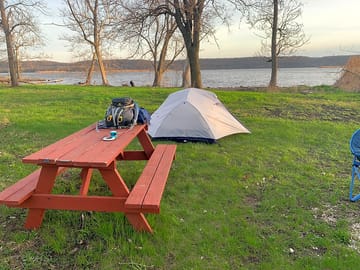 Tent and picnic table
