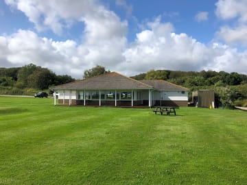 Camping in front of the pavilion