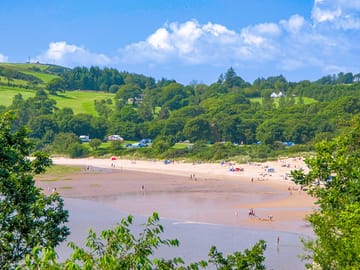 View of the beach and pitch